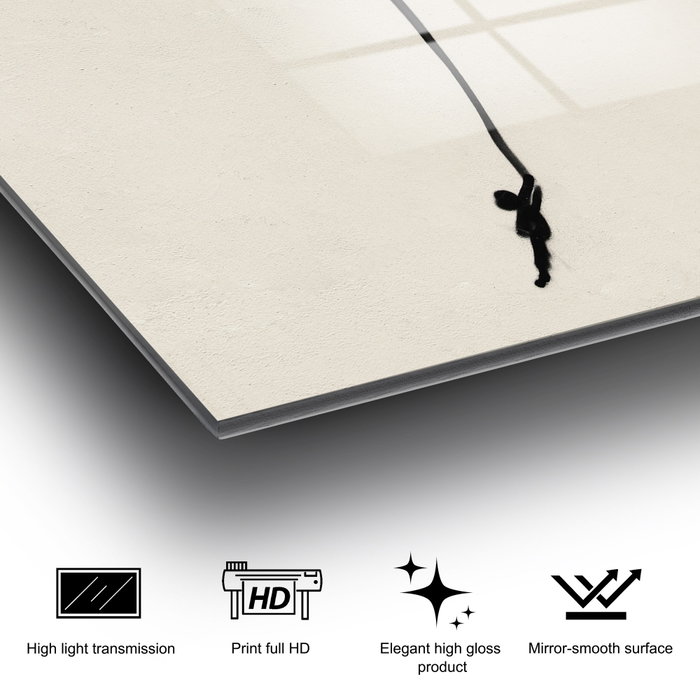 Wallity Cuadro Decorativo Banksy 45 x 65 cm en Vidrio Templado